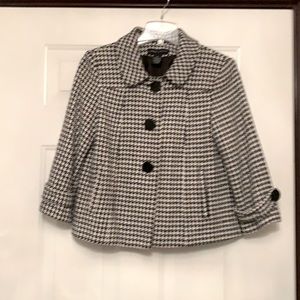Larry Levine Blazer/Jacket Black/White Houndstooth -Size 10